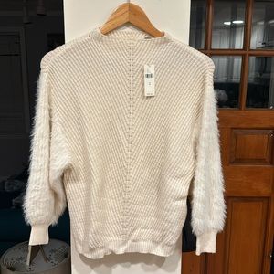 NWT fuzzy sleeve Anthropologie sweater